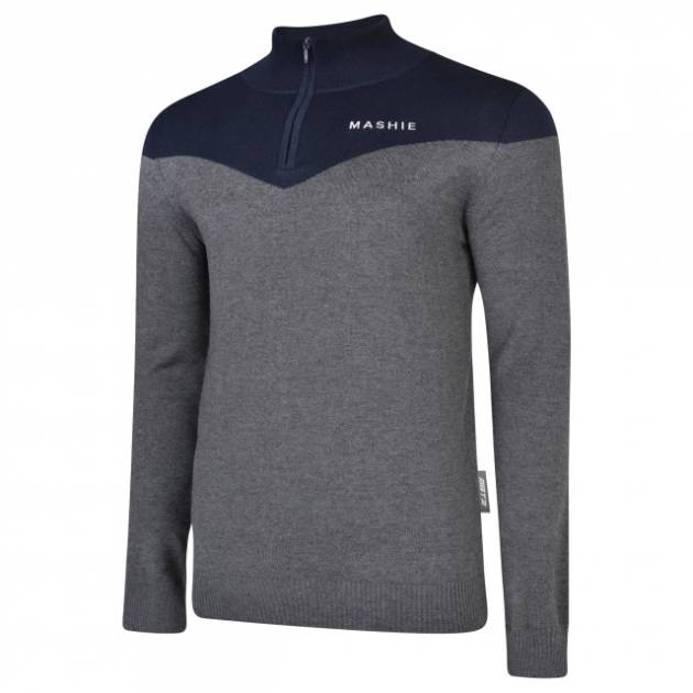 Tour 'Kinsale' Knit Zip-Neck | Harbour Navy & Charcoal Grey