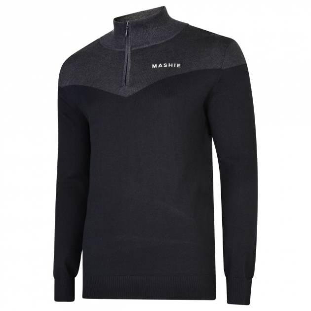 Tour 'Kinsale' Knit Zip-Neck | Graphite & Jet Black