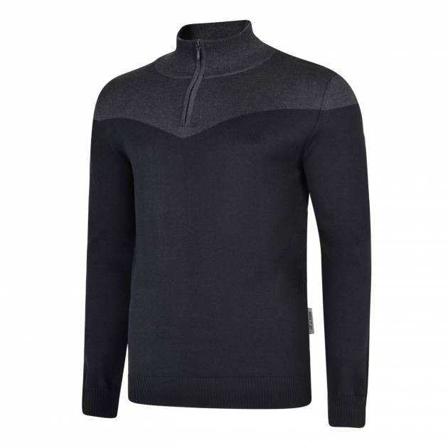 'Kinsale' Knit Zip-Neck | Graphite & Jet Black